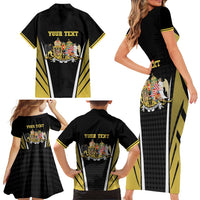 Personalized Austro-Hungarian Empire 1867-1918 Family Matching Short Sleeve Bodycon Dress and Hawaiian Shirt Flag Color Inspiration - Wonder Print Shop
