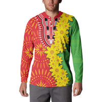 Eritrea Enkutatash Dashiki Button Sweatshirt With Folk Pattern - Wonder Print Shop