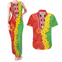 Eritrea Enkutatash Dashiki Couples Matching Tank Maxi Dress and Hawaiian Shirt With Folk Pattern - Wonder Print Shop