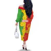 Eritrea Enkutatash Dashiki Family Matching Off The Shoulder Long Sleeve Dress and Hawaiian Shirt With Folk Pattern - Wonder Print Shop