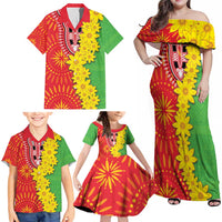 Eritrea Enkutatash Dashiki Family Matching Off Shoulder Maxi Dress and Hawaiian Shirt With Folk Pattern - Wonder Print Shop