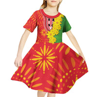 Eritrea Enkutatash Dashiki Kid Short Sleeve Dress With Folk Pattern - Wonder Print Shop