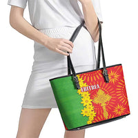 Eritrea Enkutatash Dashiki Leather Tote Bag With Folk Pattern - Wonder Print Shop
