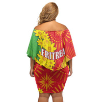 Eritrea Enkutatash Dashiki Off Shoulder Short Dress With Folk Pattern - Wonder Print Shop