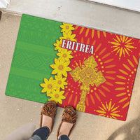 Eritrea Enkutatash Dashiki Rubber Doormat With Folk Pattern - Wonder Print Shop