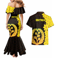 Enkutatash Eritrea New Year Couples Matching Mermaid Dress and Hawaiian Shirt With Coat Of Arms - Wonder Print Shop