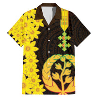 Enkutatash Eritrea New Year Family Matching Mermaid Dress and Hawaiian Shirt With Coat Of Arms - Wonder Print Shop