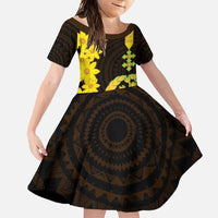 Enkutatash Eritrea New Year Family Matching Off Shoulder Maxi Dress and Hawaiian Shirt With Coat Of Arms - Wonder Print Shop