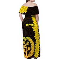 Enkutatash Eritrea New Year Family Matching Off Shoulder Maxi Dress and Hawaiian Shirt With Coat Of Arms - Wonder Print Shop