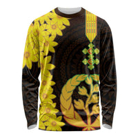 Enkutatash Eritrea New Year Long Sleeve Shirt With Coat Of Arms - Wonder Print Shop