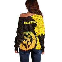 Enkutatash Eritrea New Year Off Shoulder Sweater With Coat Of Arms - Wonder Print Shop