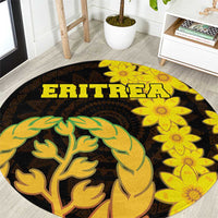 Enkutatash Eritrea New Year Round Carpet With Coat Of Arms