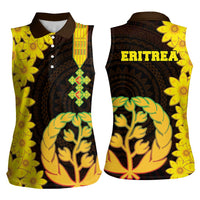 Enkutatash Eritrea New Year Women Sleeveless Polo Shirt With Coat Of Arms - Wonder Print Shop