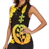 Enkutatash Eritrea New Year Women Sleeveless Polo Shirt With Coat Of Arms - Wonder Print Shop