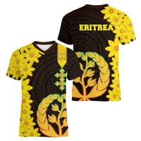 Enkutatash Eritrea New Year Women V-Neck T-Shirt With Coat Of Arms - Wonder Print Shop