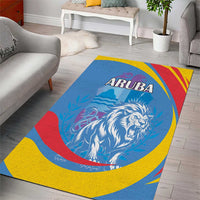 Aruba Lion Roaring Area Rug With Coat Of Arms - Wonder Print Shop