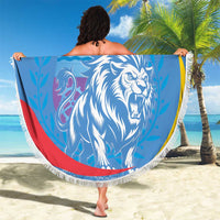 Aruba Lion Roaring Beach Blanket With Coat Of Arms - Wonder Print Shop