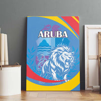 Aruba Lion Roaring Canvas Wall Art With Coat Of Arms - Wonder Print Shop