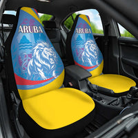 Aruba Lion Roaring Car Seat Cover With Coat Of Arms - Wonder Print Shop