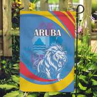 Aruba Lion Roaring Garden Flag With Coat Of Arms - Wonder Print Shop
