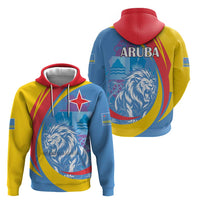 Aruba Lion Roaring Hoodie With Coat Of Arms - Wonder Print Shop