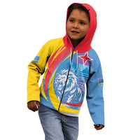 Aruba Lion Roaring Kid Hoodie With Coat Of Arms - Wonder Print Shop