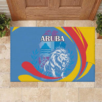Aruba Lion Roaring Rubber Doormat With Coat Of Arms - Wonder Print Shop