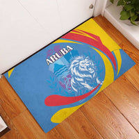 Aruba Lion Roaring Rubber Doormat With Coat Of Arms - Wonder Print Shop