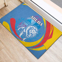 Aruba Lion Roaring Rubber Doormat With Coat Of Arms - Wonder Print Shop
