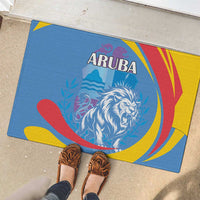 Aruba Lion Roaring Rubber Doormat With Coat Of Arms - Wonder Print Shop