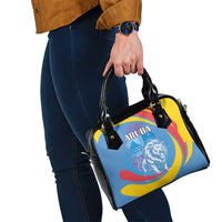 Aruba Lion Roaring Shoulder Handbag With Coat Of Arms