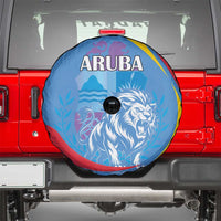Aruba Lion Roaring Spare Tire Cover With Coat Of Arms - Wonder Print Shop