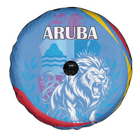 Aruba Lion Roaring Spare Tire Cover With Coat Of Arms - Wonder Print Shop