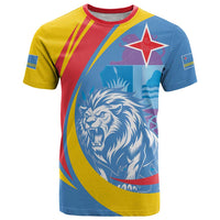 Aruba Lion Roaring T Shirt With Coat Of Arms - Wonder Print Shop