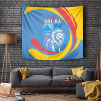 Aruba Lion Roaring Tapestry With Coat Of Arms - Wonder Print Shop