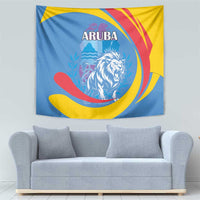 Aruba Lion Roaring Tapestry With Coat Of Arms - Wonder Print Shop