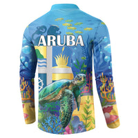 Aruba Sea Turtle Button Sweatshirt Underwater Landscape - Wonder Print Shop