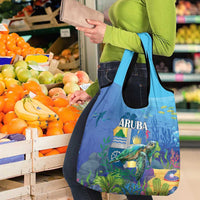Aruba Sea Turtle Grocery Bag Underwater Landscape