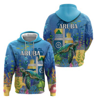 Aruba Sea Turtle Hoodie Underwater Landscape - Wonder Print Shop