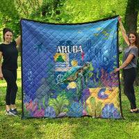 Aruba Sea Turtle Quilt Underwater Landscape - Wonder Print Shop