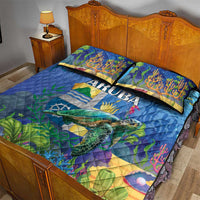 Aruba Sea Turtle Quilt Bed Set Underwater Landscape - Wonder Print Shop