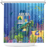Aruba Sea Turtle Shower Curtain Underwater Landscape