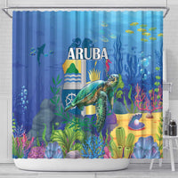 Aruba Sea Turtle Shower Curtain Underwater Landscape