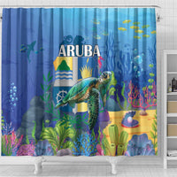 Aruba Sea Turtle Shower Curtain Underwater Landscape
