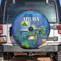 Aruba Sea Turtle Spare Tire Cover Underwater Landscape - Wonder Print Shop