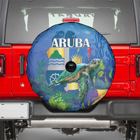 Aruba Sea Turtle Spare Tire Cover Underwater Landscape - Wonder Print Shop