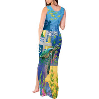 Aruba Sea Turtle Tank Maxi Dress Underwater Landscape - Wonder Print Shop