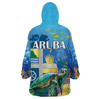 Aruba Sea Turtle Wearable Blanket Hoodie Underwater Landscape - Wonder Print Shop