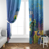 Aruba Sea Turtle Window Curtain Underwater Landscape - Wonder Print Shop