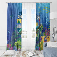 Aruba Sea Turtle Window Curtain Underwater Landscape - Wonder Print Shop